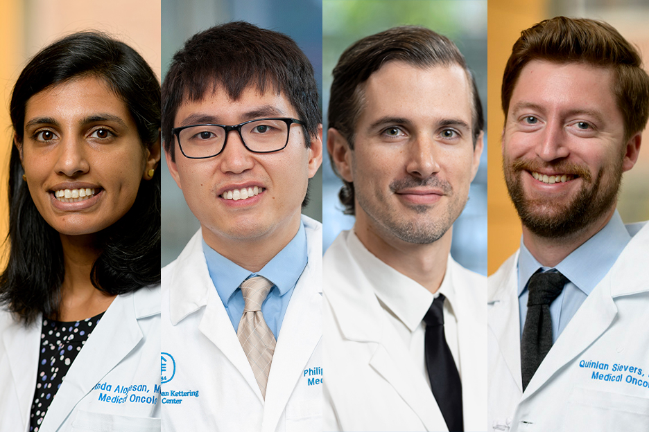 The 2025 Louis V. Gerstner, Jr. Physician Scholars. From left: Dr. Brinda Alagesan, Dr. Philip Choi, Dr. Alexander Goglia, and Dr. Quinlan Sievers. 