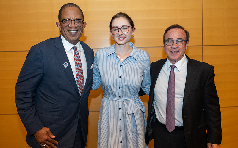 From left to right: Dr. Selwyn M. Vickers, Abigail Zuckerman, and Eric Gertler. 