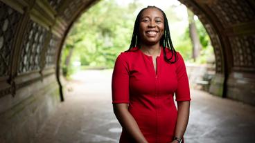 Theresa, breast cancer survivor, in Prospect Park in Brooklyn, New York 