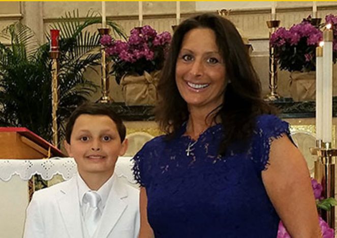 Kimberlie, a donor who has included MSK in her estate plans, with her son.